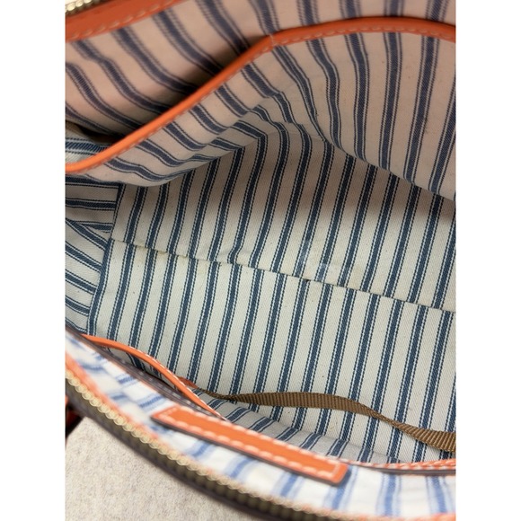 Dooney & Bourke Beacon Woven Domed Satchel Orange Brown - Picture 16 of 16